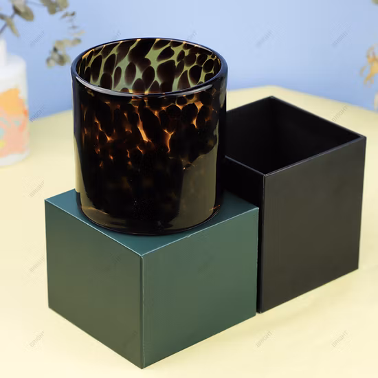 Wholesale 6oz 8oz 315ml Round Glass Candle Cup Glass Candle Bottle Glass Candle Container Glass Canlde Jar with Sealing Bamboo Lid for Candle Making