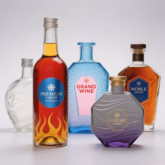 Empty Glass Liquor Bottle Burgundy Champagne Wine Bottle 750ml