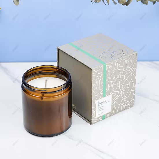 Пустой круглый контейнер для свечей янтарного цвета на 100 мл, 250 мл, 8 унций с металлической крышкой, банка для свечей на 9 унций